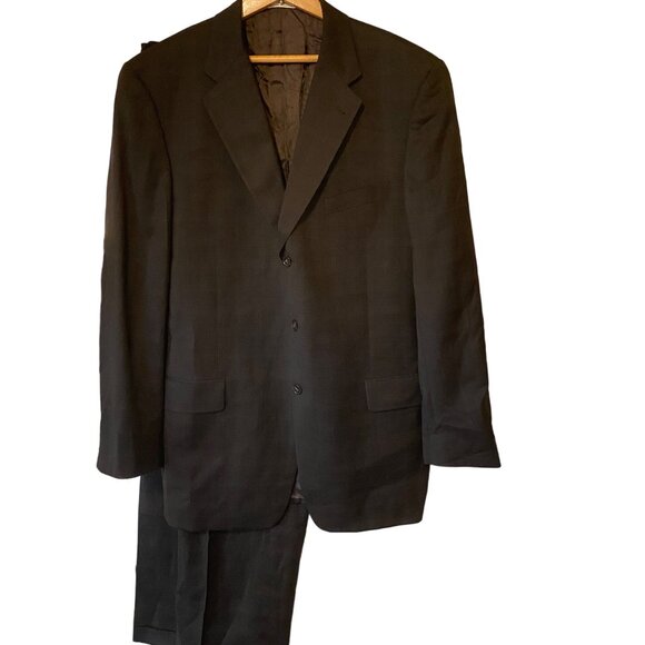 Men's Joseph Abboud Brown Two Piece Suit Set 100% Wool Coat 43/Pant 37